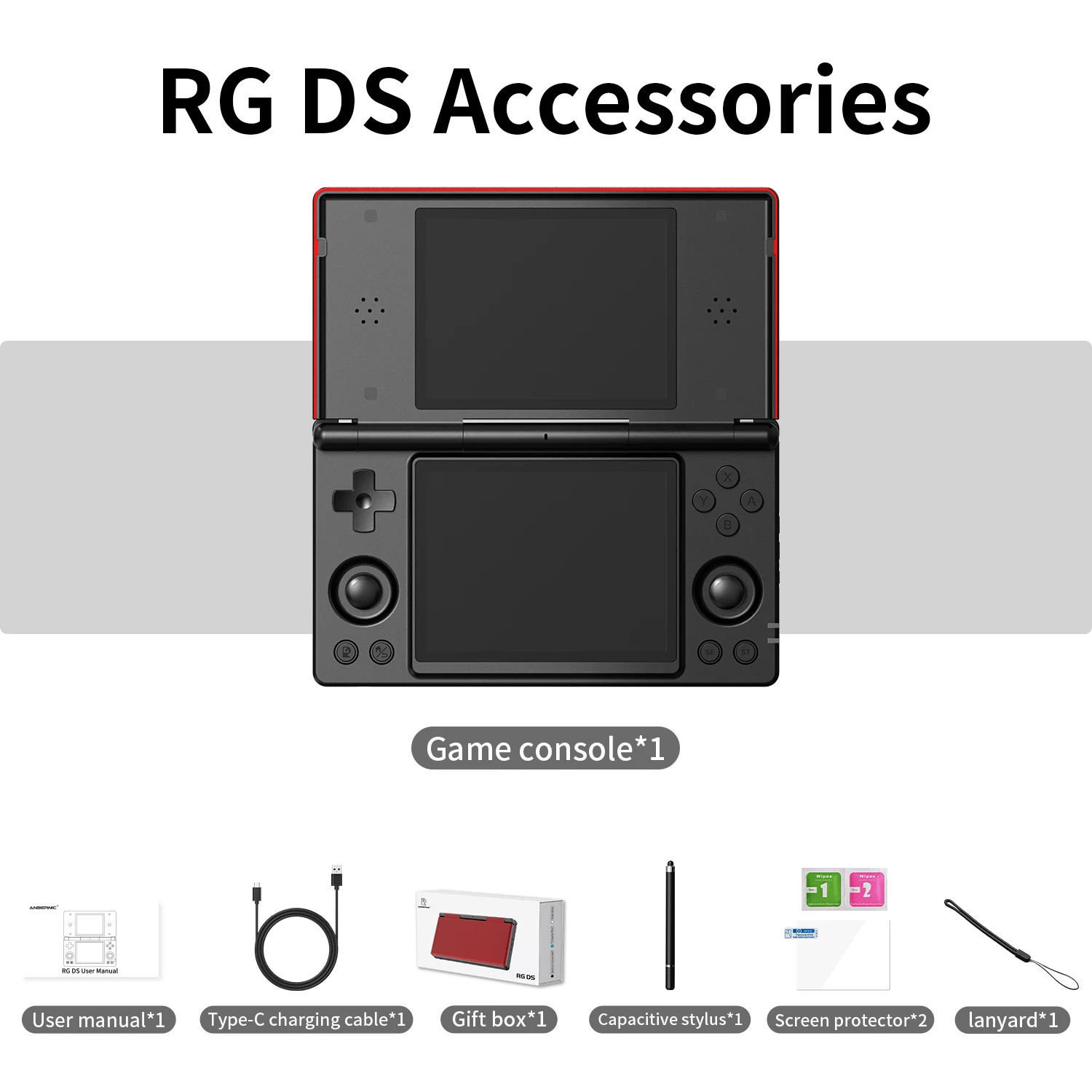 Anbernic RG DS Android Handheld, 4″ IPS Dual Screen, WiFi