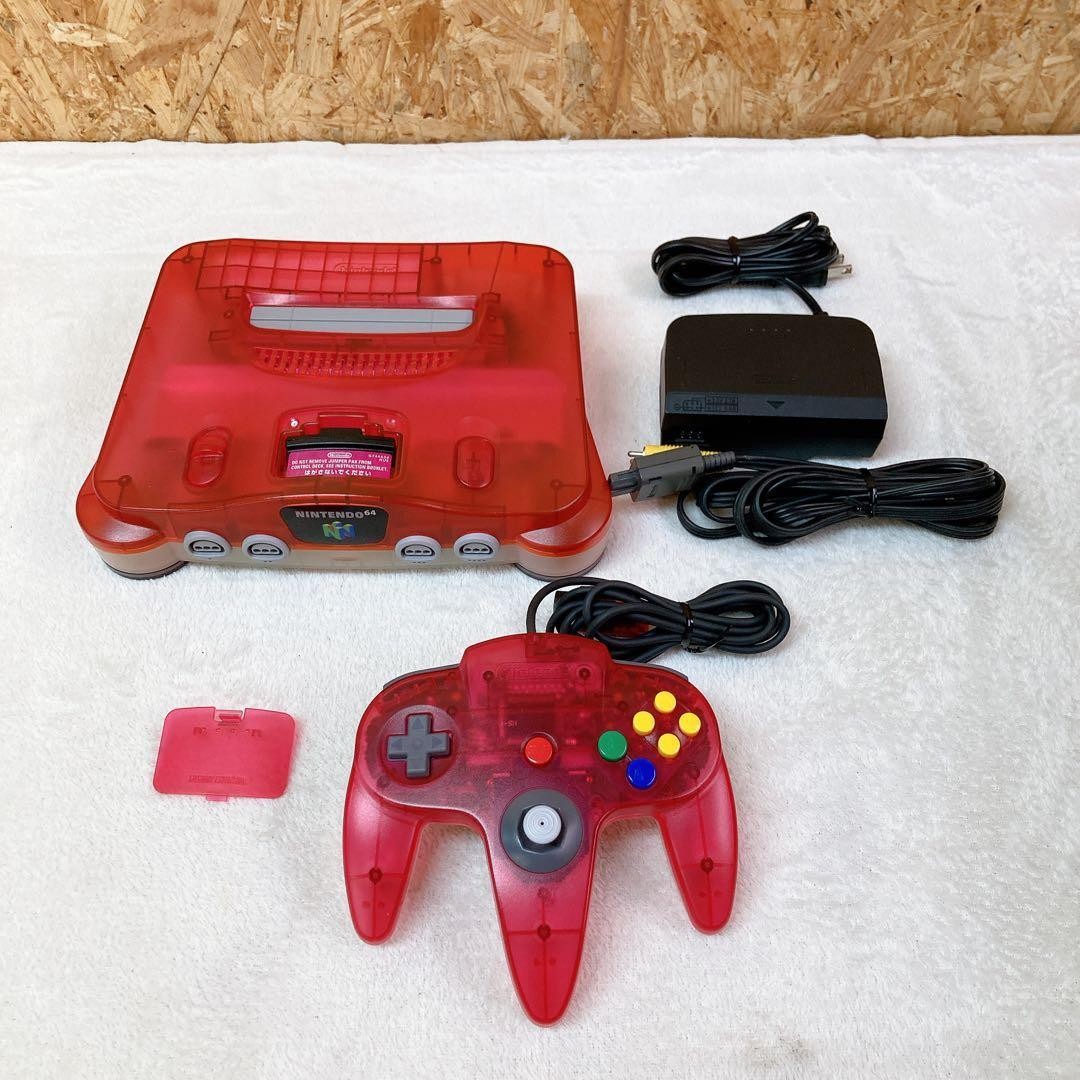 Nintendo 64 Console Watermelon Red Clear Red NTSC-J Boxed Tested
