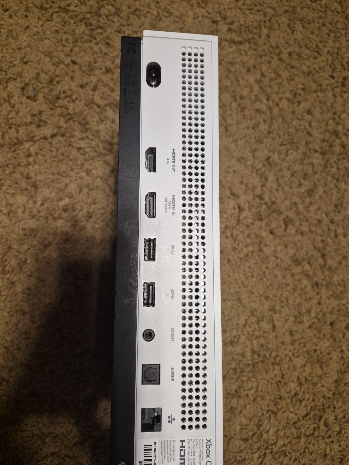 Microsoft Xbox One S Model 1681 White Console Only Tested Working