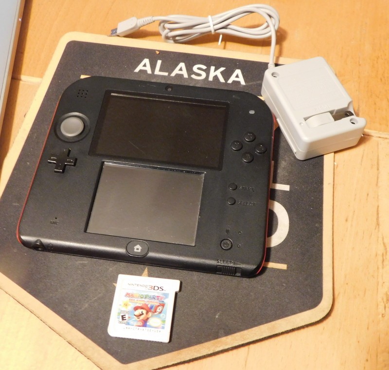 Nintendo 2DS Red Black Handheld Console & Charger Tested Working