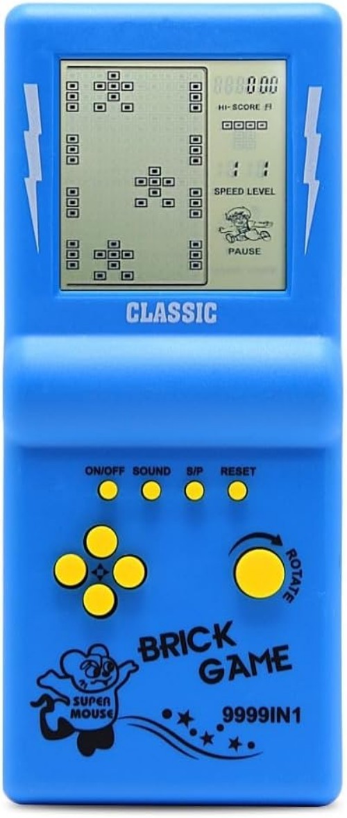Battery-Powered 3.5-Inch Blue Game Console – 23 Fun Classics from the ’80s/’90s