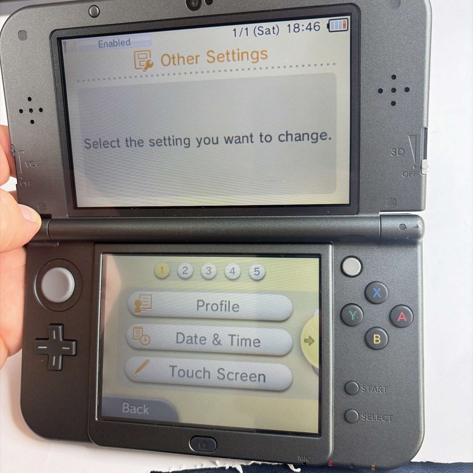 NICE! New Nintendo 3DS XL Gray Black Console Top IPS Charger Stylus US Version