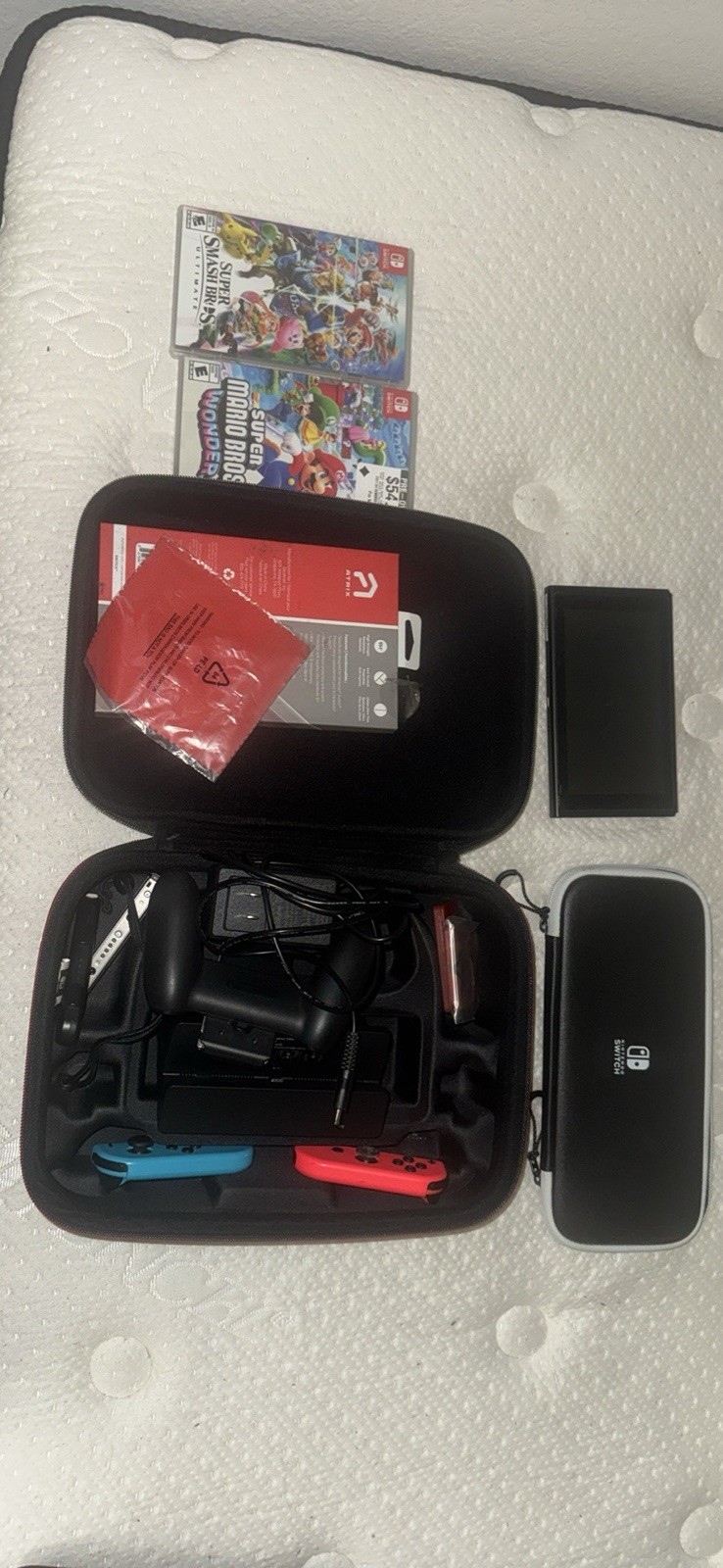 Nintendo Switch Console + Smash Bros + Mario Wonder – Complete Bundle