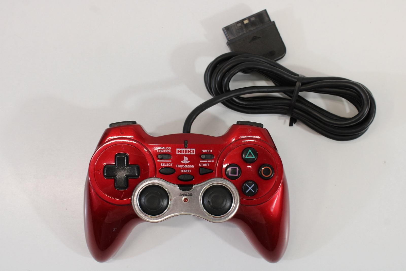 Hori Analog Sindou Pad 2 Turbo Controller Red Cos. Wear PlayStation 1 2 PS1 PS2