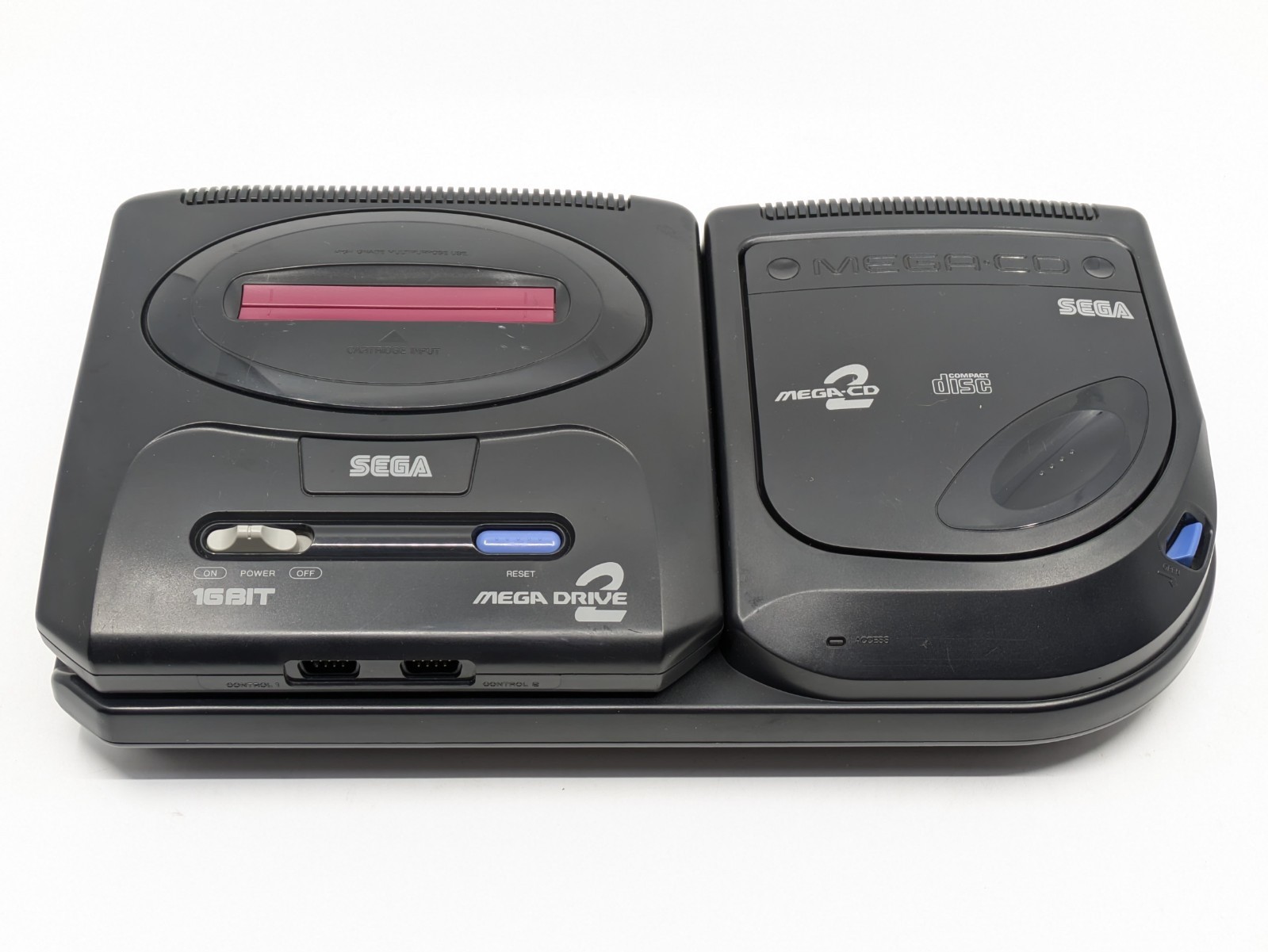 EGA Mega Drive 2 + Mega CD 2 Console Bundle HAA-2912 HAA-2502 Tested Japan