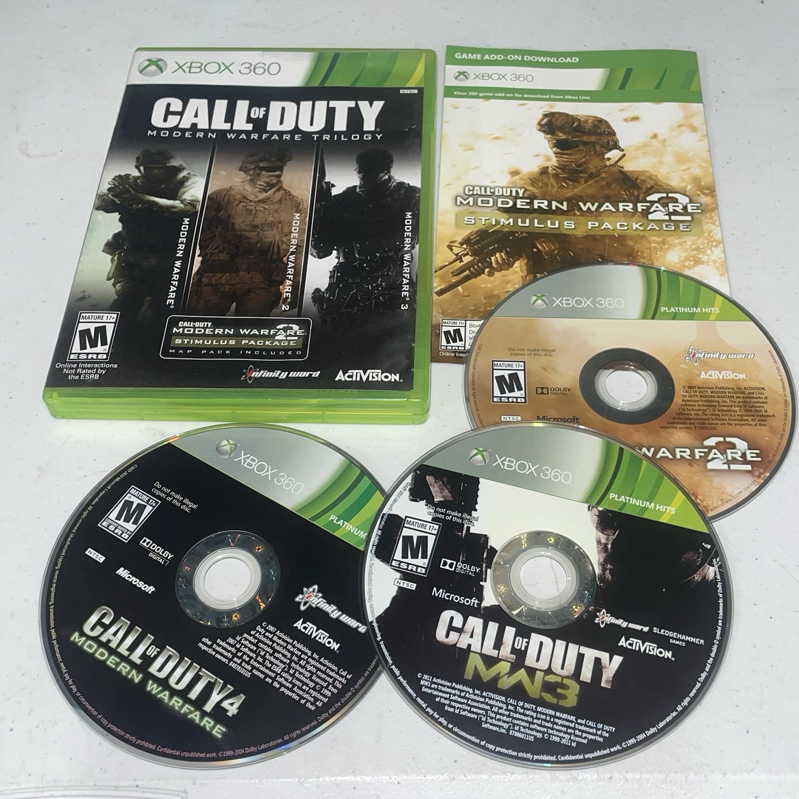 Call of Duty: Modern Warfare Trilogy Xbox 360 CIB Complete COD4 MW2 MW3