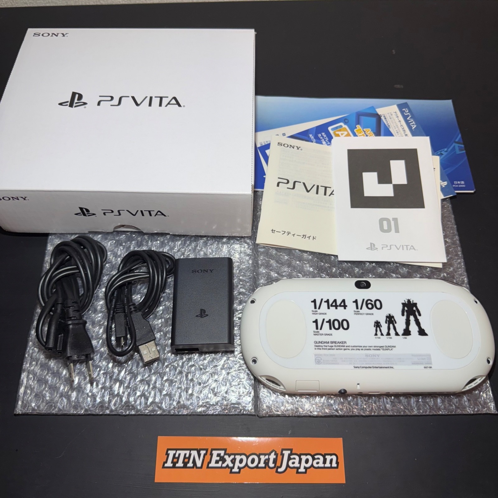 SONY PS Vita PCHL 60001 Gundam Breaker Starter Pack Console Charger Slim Tested