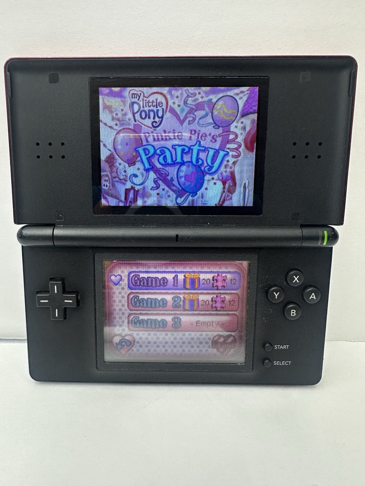 Nintendo DS Lite Console Crimson Red With 4 Games Tested
