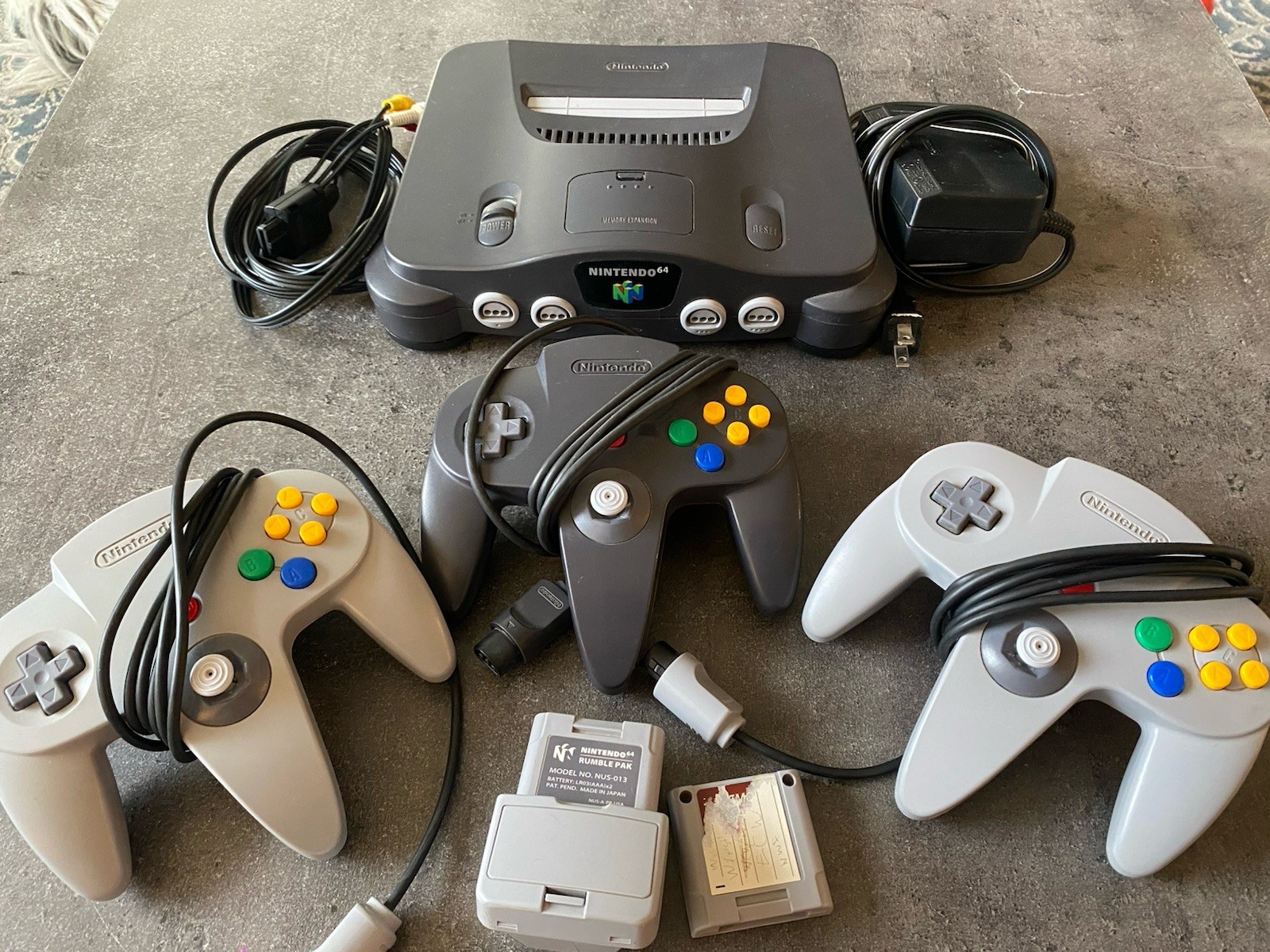 Nintendo 64 Console + 3 Controllers & the Expansion Pack + Memory + Rumble Pack
