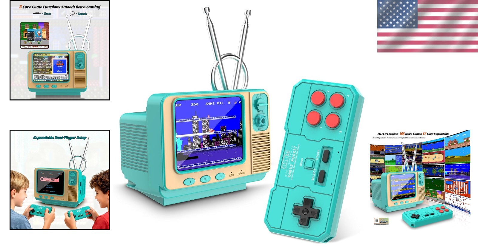 Classic TV Style Handheld Game Console – 3-inch Display & Type-C Charging