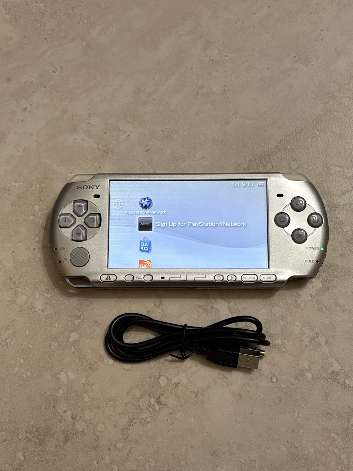 Mystic Silver Sony PSP 3000 System w/ Charger, Battery, & Bundle Import