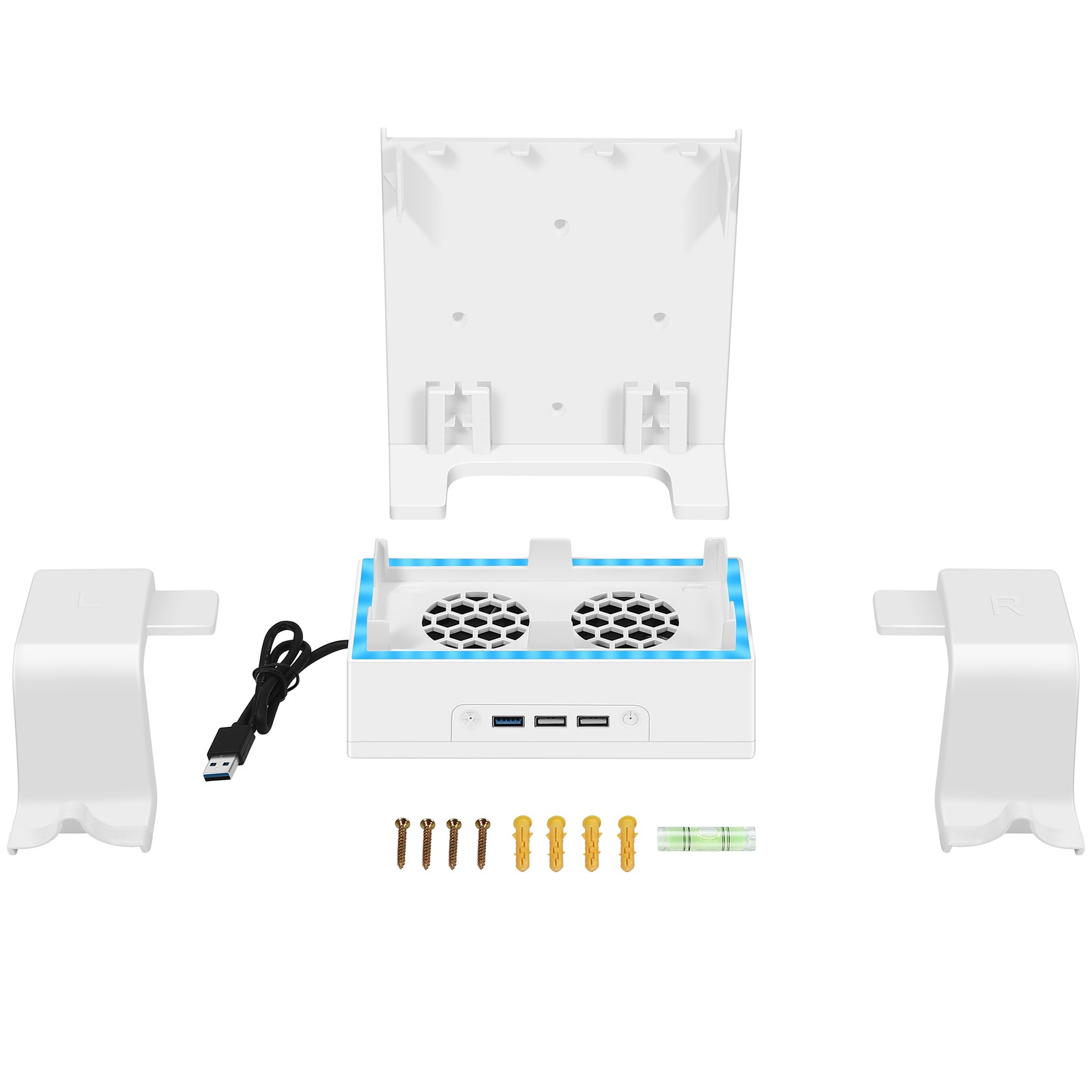 For Xbox Series S Controlle Wall Mount Holder Bracket with Dual Cooling Fan