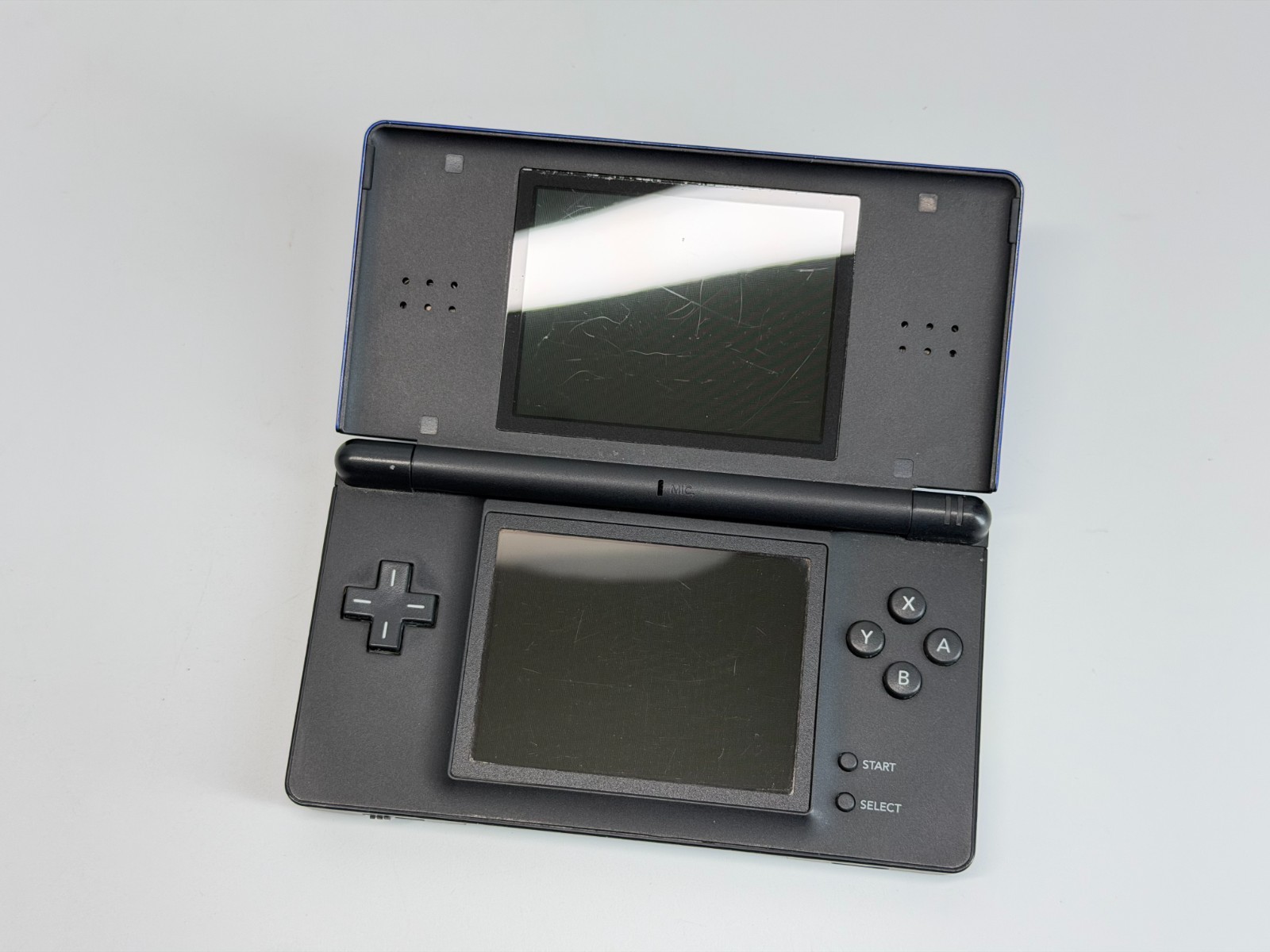 Nintendo DS Lite Blue/Black Handheld System Bundle *Cracked Hinge*