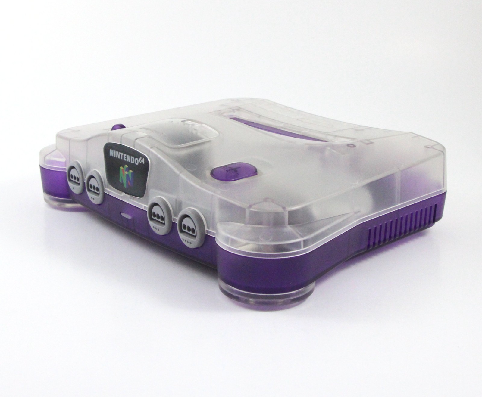 Nintendo 64 N64 Clear / Purple Console w/Expansion Pack, PSU & A/V Cables TESTED