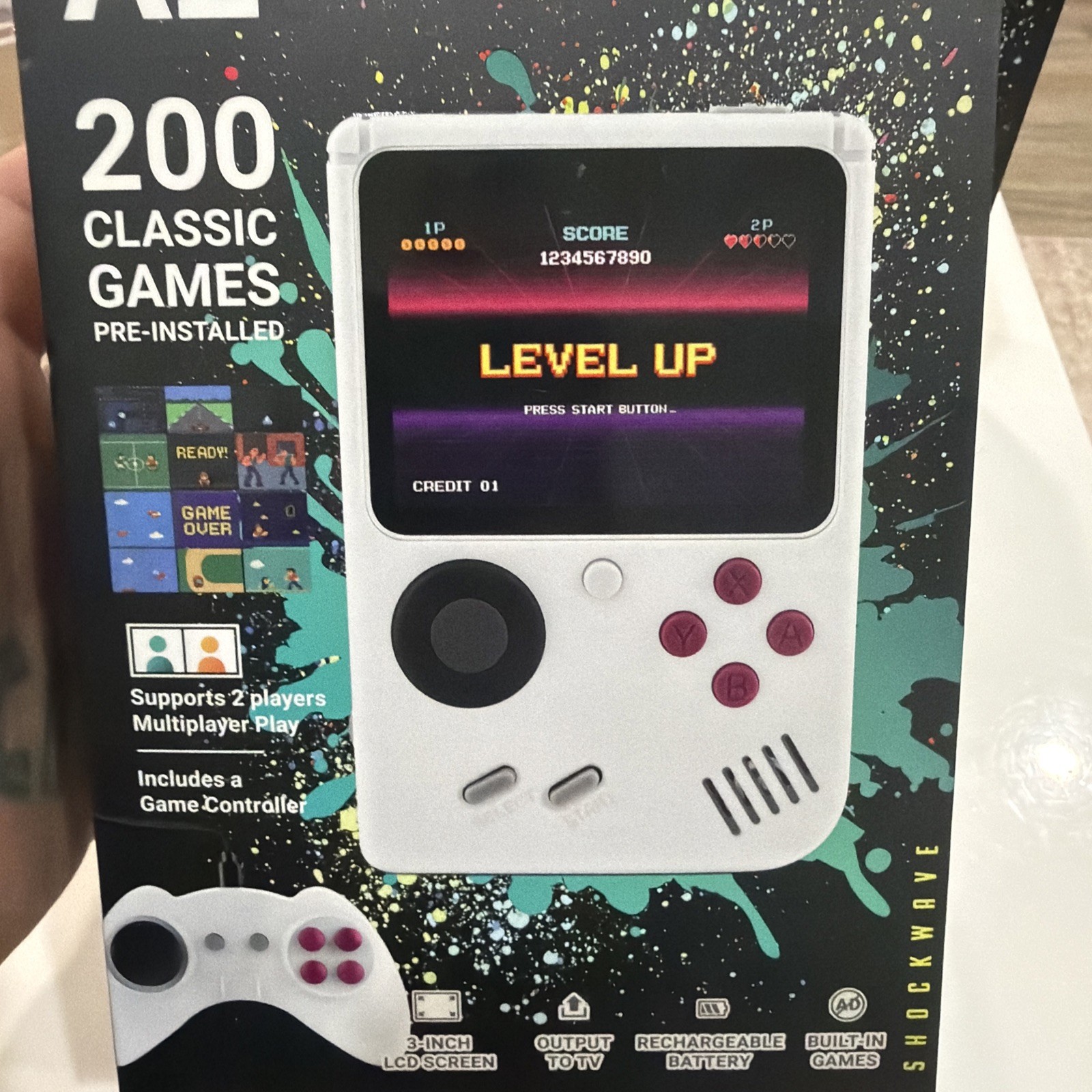 A2 Pocket Gaming Console with 200 Classic Games Pre Installed Ready to Play
