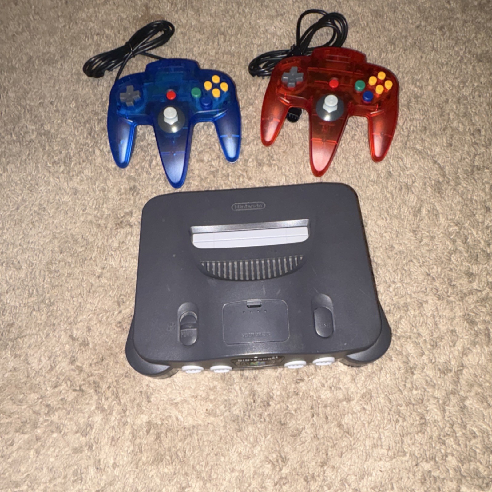 Nintendo 64 Gray Console NUS with Two Controllers, Memory Expansion, RCA Cables