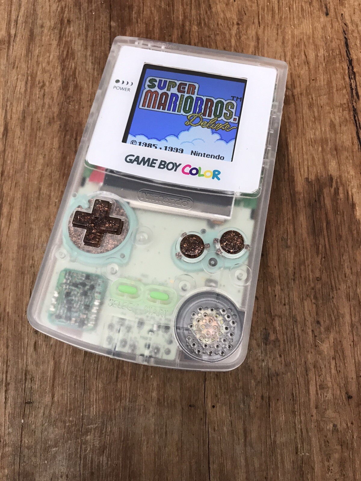 Nintendo Gameboy Colour Color Clear Bronze Game Console IPS V2 GBC Backlit