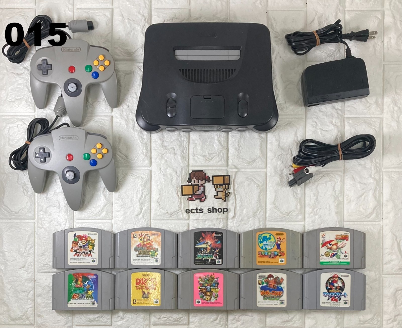 Nintendo 64 N64 Console Black 2 Controllers Expansion Pack 10 Games USA/JPN #015