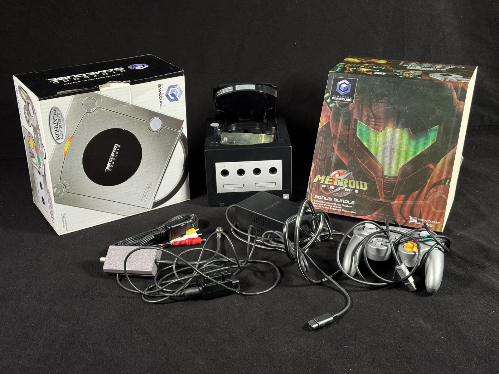 Metroid Prime Bundle Platinum Nintendo GameCube Box Sleeve Console w/ Controller