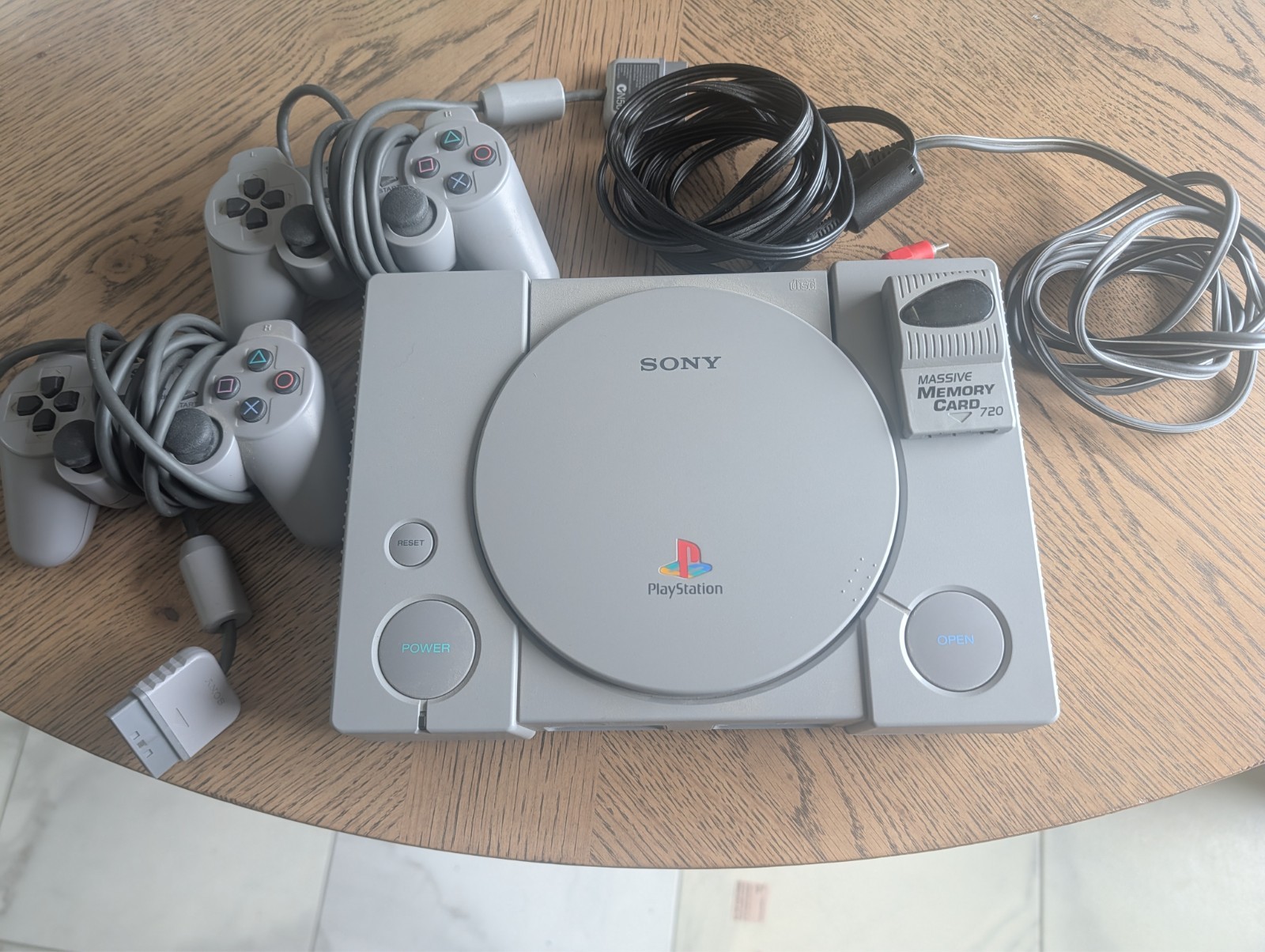 Sony PlayStation 1 Console- 2 controllers, memory card, bundle of games
