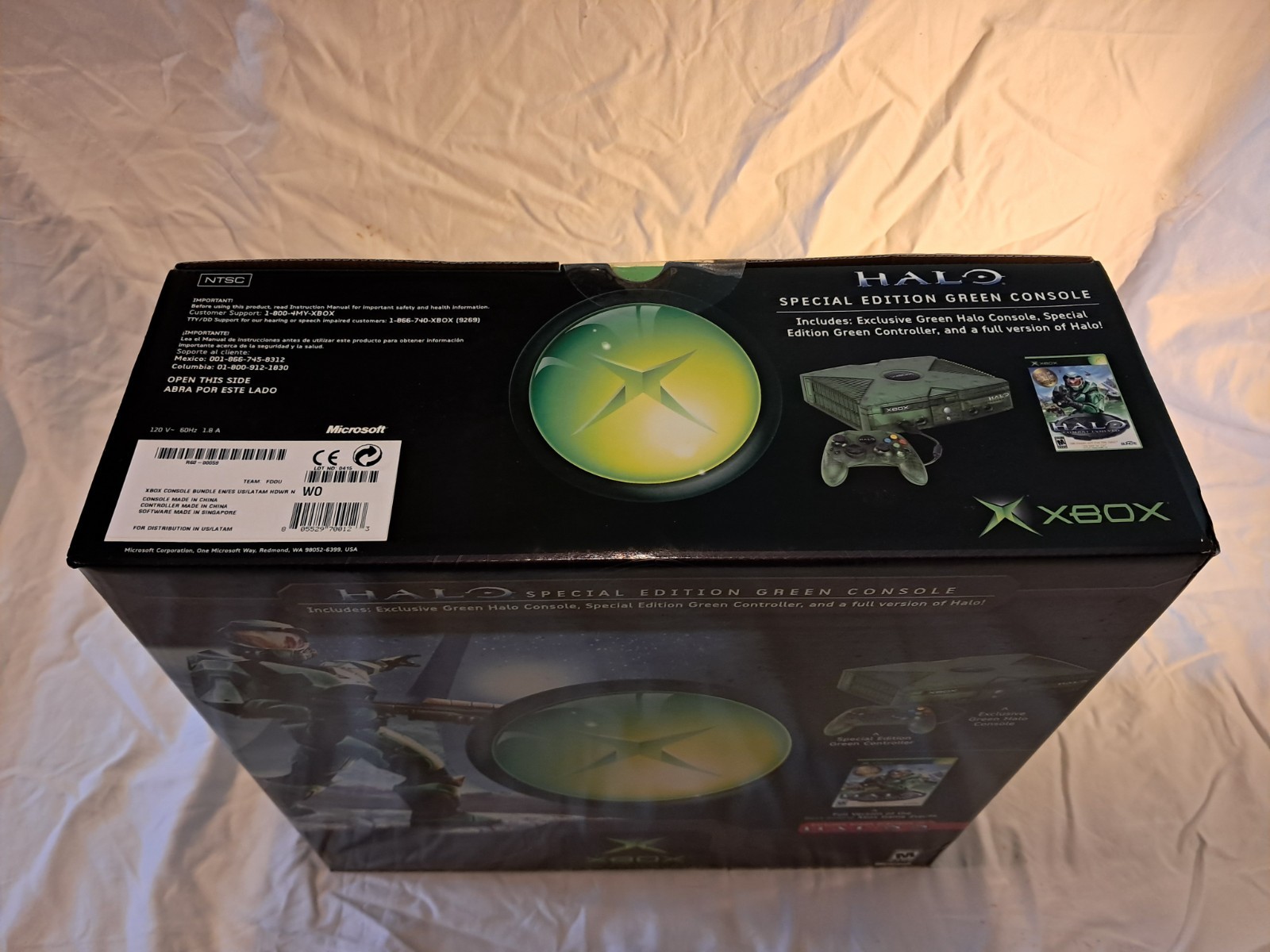 SEALED NEW IN BOX Halo Special Edition Green Original Xbox in Display Case