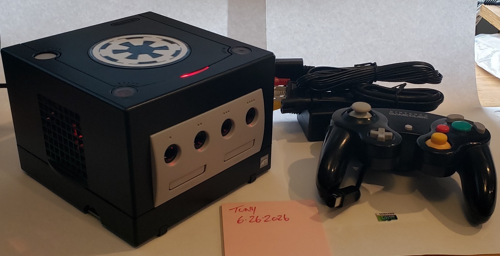 Nintendo GameCube Gaming System BLACK Console w/ Controller Mod SWISS
