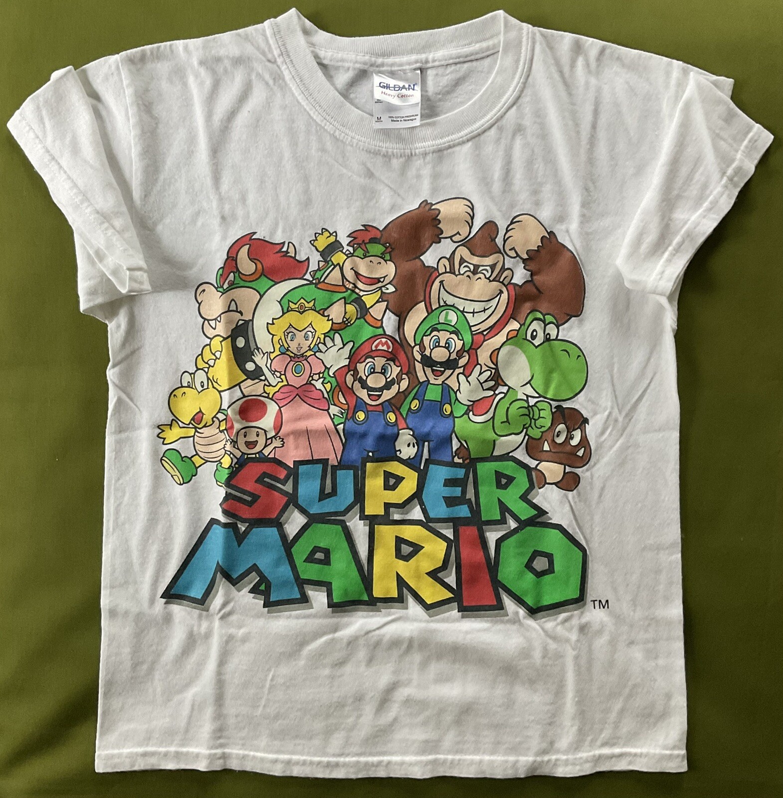 Nintendo Super Mario Bros. Short Sleeve T Shirt White Youth M 33 EXC