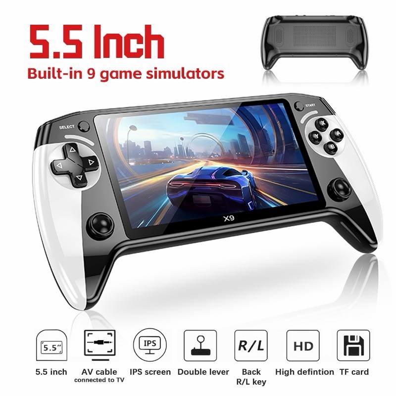 X9 Handheld Game Console 8G 2000+ Games 5.5 Inch 1500mAh Retro Video Game Player