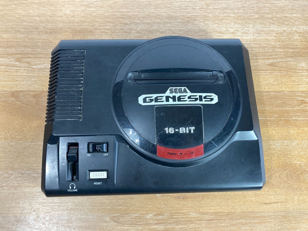 Sega Genesis Console 16-Bit – (1601) BUNDLE w/Controller Genistick Cords 7 Games