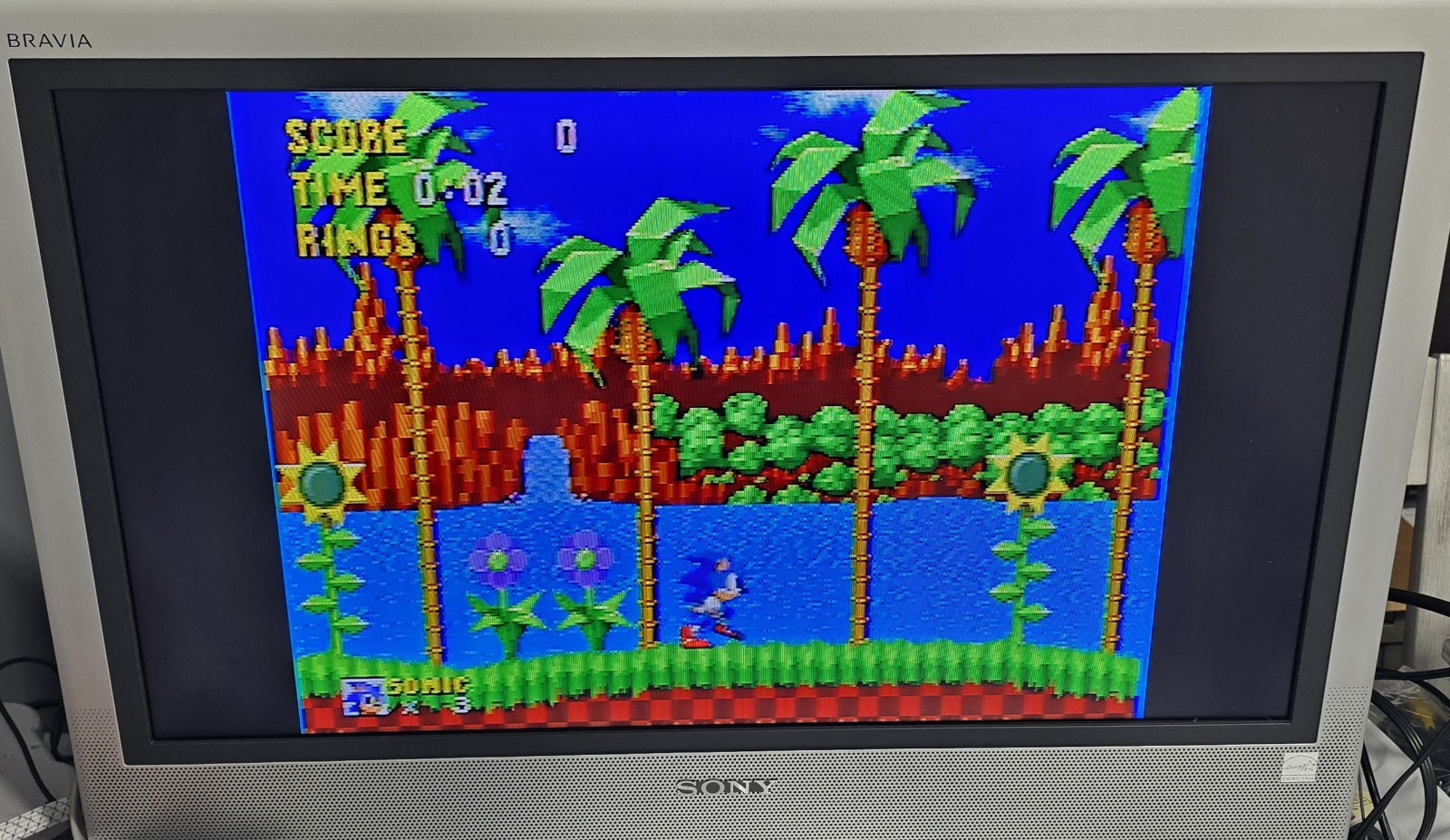 Original Sega Genesis Console Model 1601 + 2 Controllers & Sonic Hedgehog TESTED