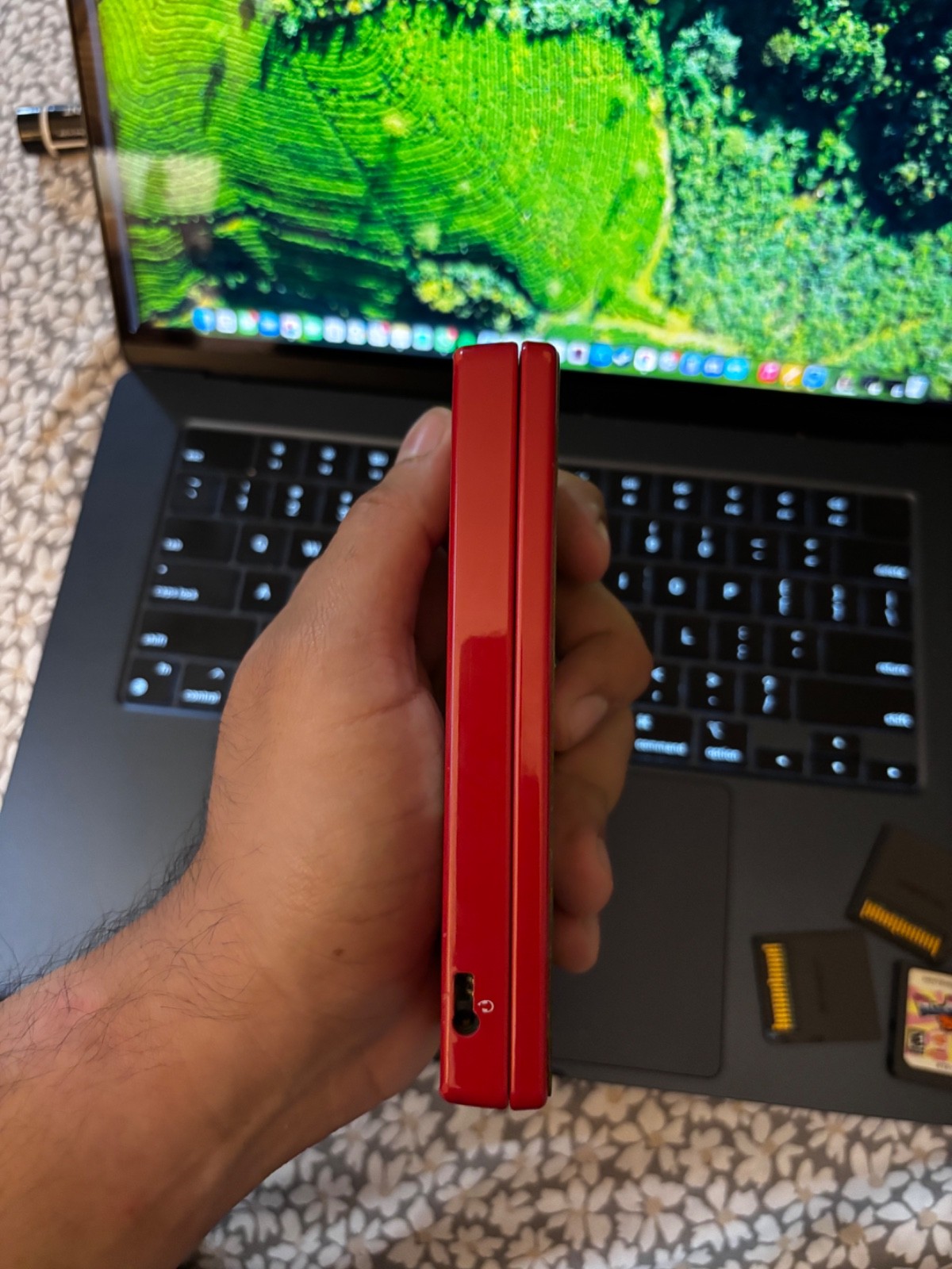 Nintendo DSi Red Console Only Tested US Model English Works, No Stylus w/ games
