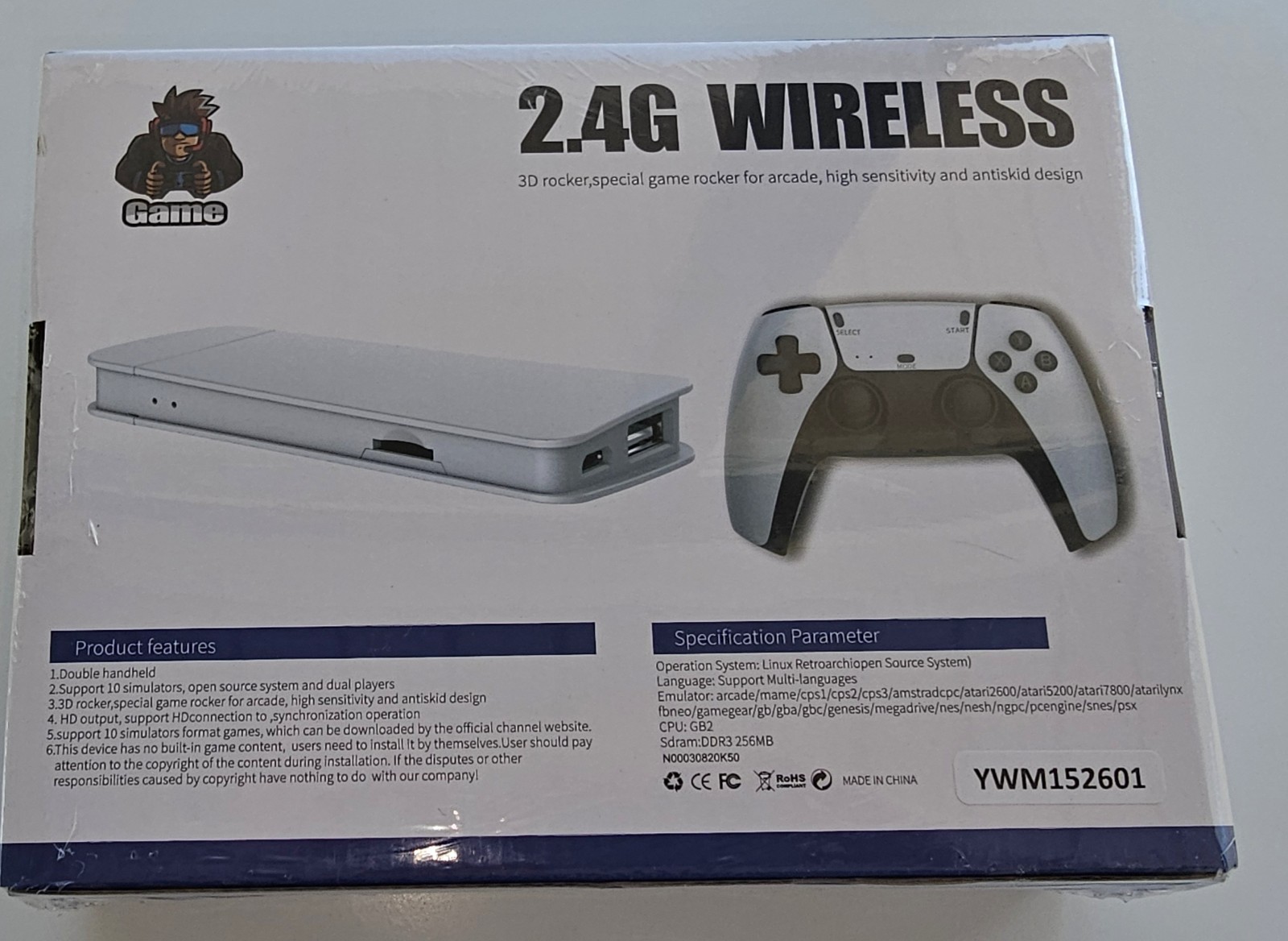 Game Stick Pro 2.4G Wireless 4K Microconsole Double Rocker 3D Audio Wi-Fi