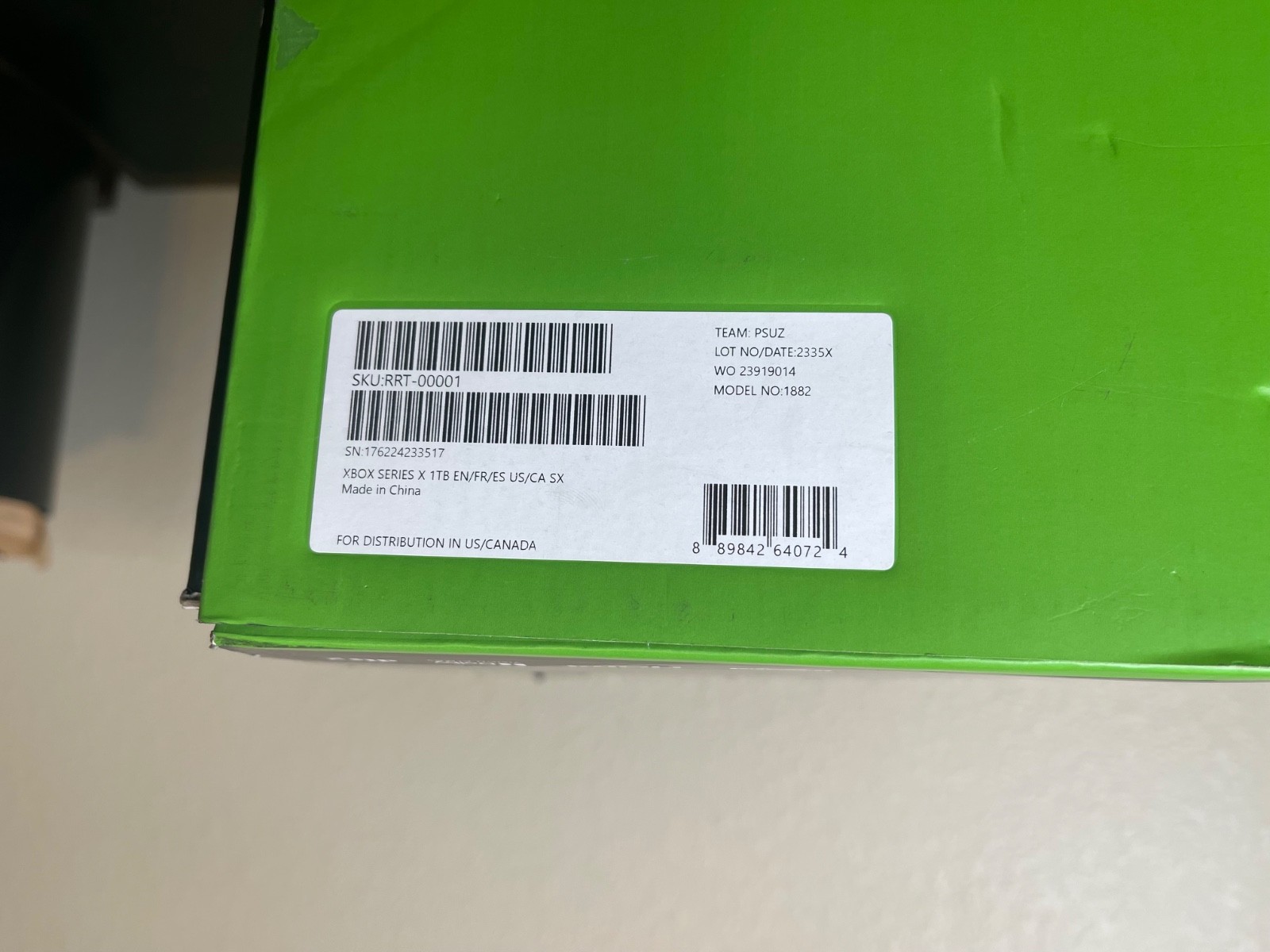 Microsoft XBOX Series X Model 1882 1TB Disc Version w/Controller – Black in Box