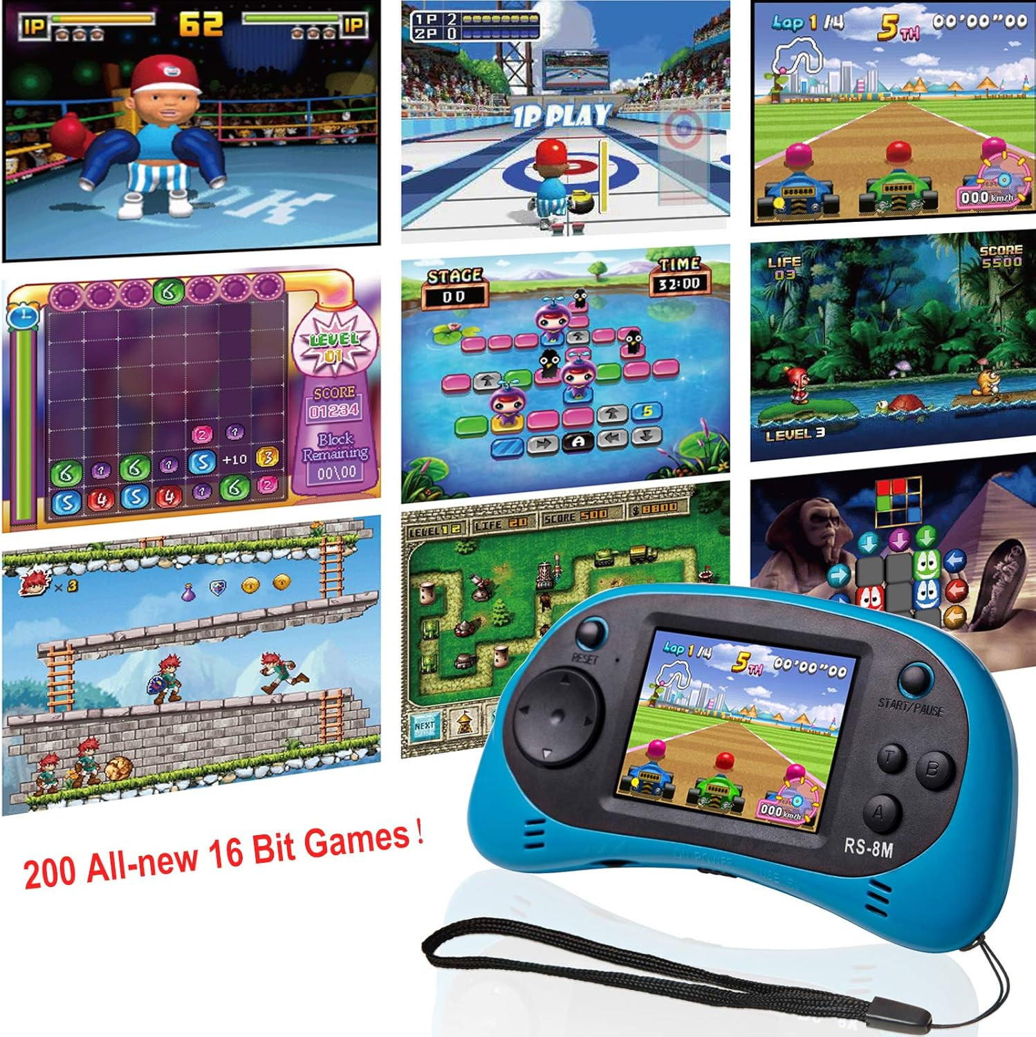 Portable Handheld Video Game Console for Kids – 200 Retro Games, 2.5″ Screen