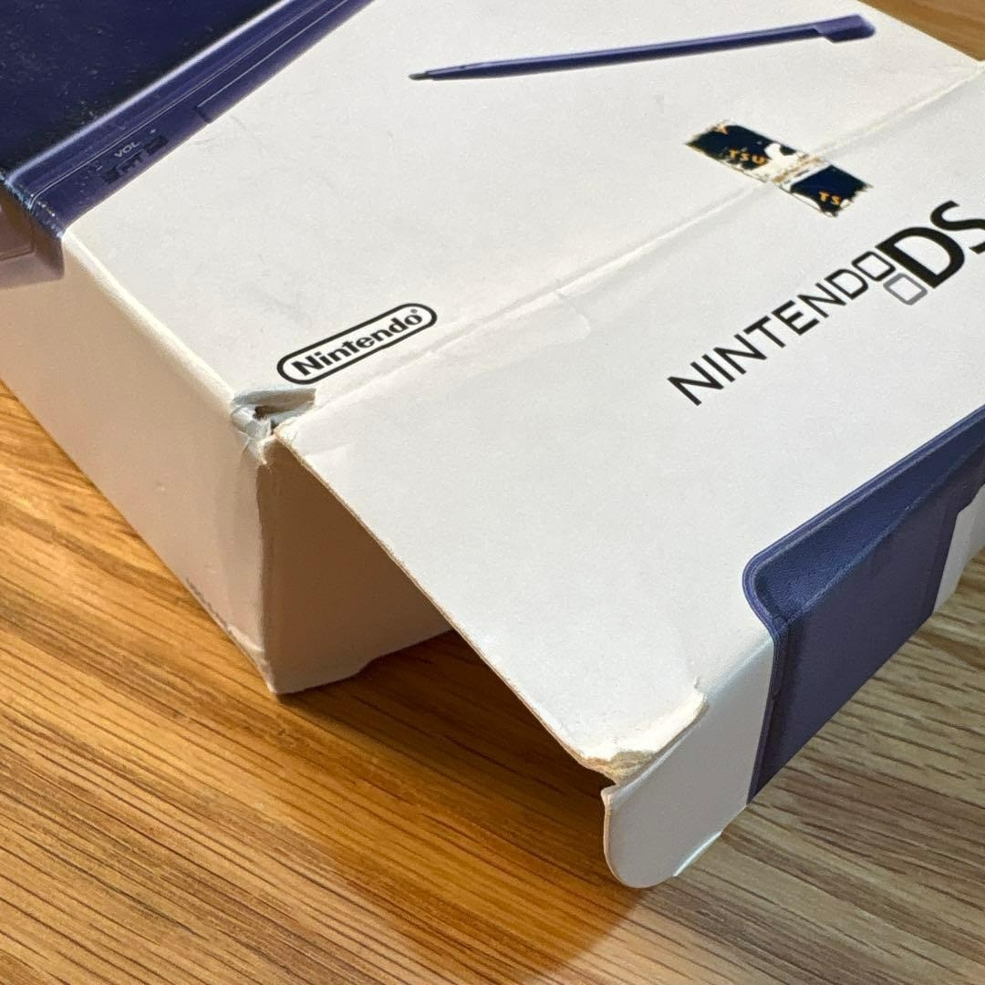 Nintendo DS Lite Enamel Navy Console Set w/ Box Charger Tested Japan USG-001
