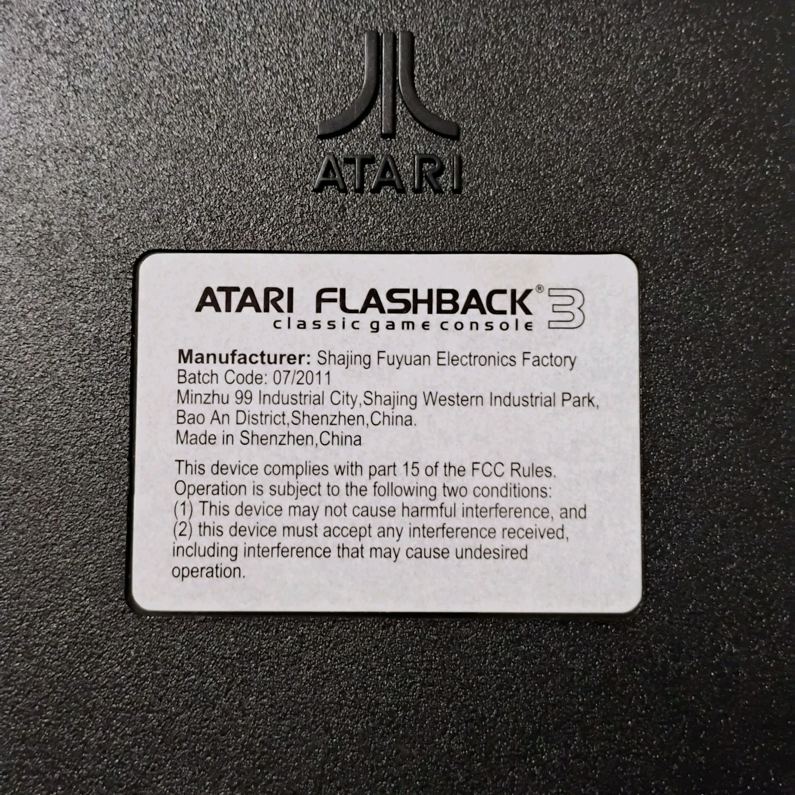 Atari Flashback 3 Console 60 Built In Games 1 Controller-No AC Adapter