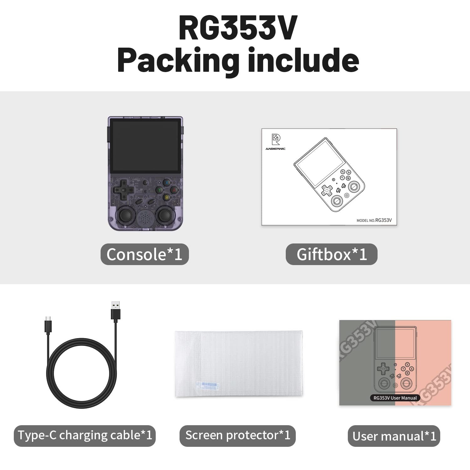 RG353V Handheld Console – Multi-Touch IPS Display, WiFi & Bluetooth 4.2 Gaming