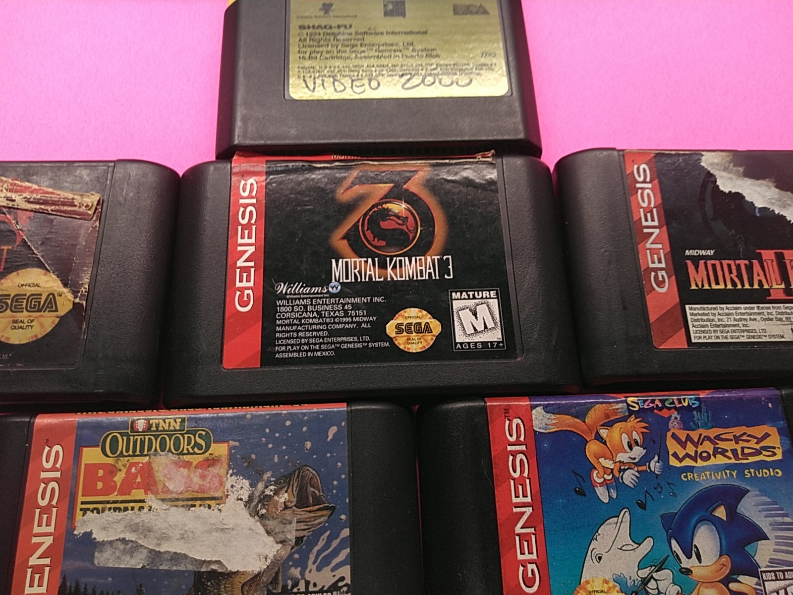 Sega Genesis system2 W/ 7 Games Mortal Kombat 1 2 And 3