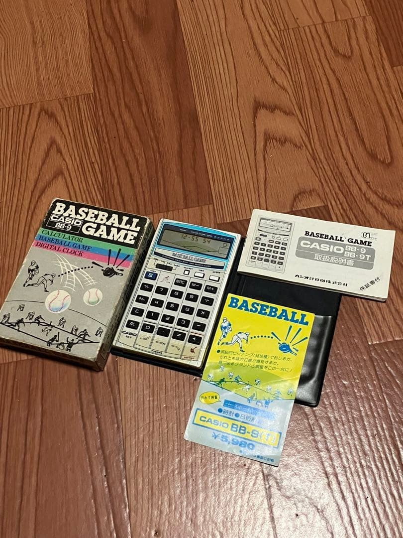 CASIO Baseball BB-9 Game Calculators 1983 W/Box Tested Japan Used F/S