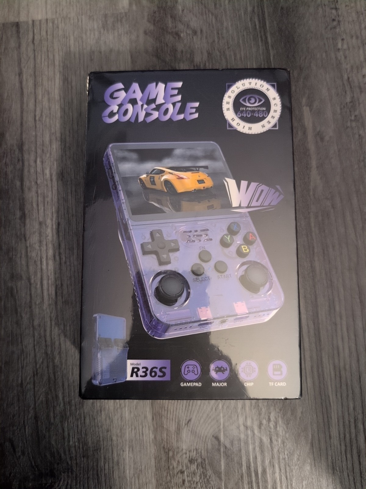 R36S Purple Handheld Game Console TF Card Gamepad 640×480 Video Game Player