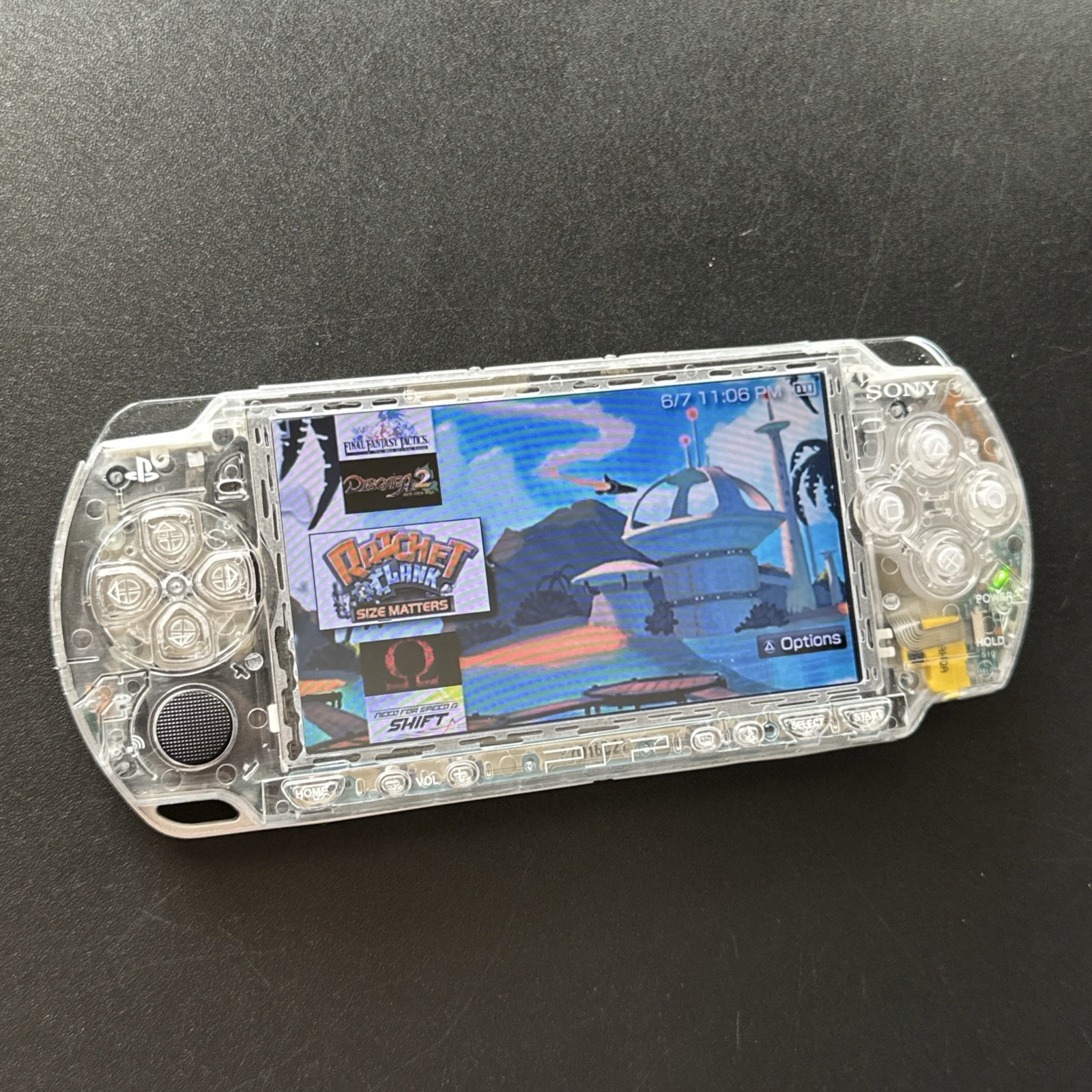 26 Games Clear Sony PSP 2000 Handheld Console System & Charger Tested Working