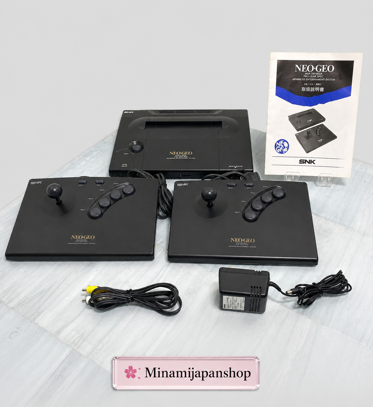 SNK Neo Geo AES Console Controller 2set Working W/AC adapter, No Box, Tested
