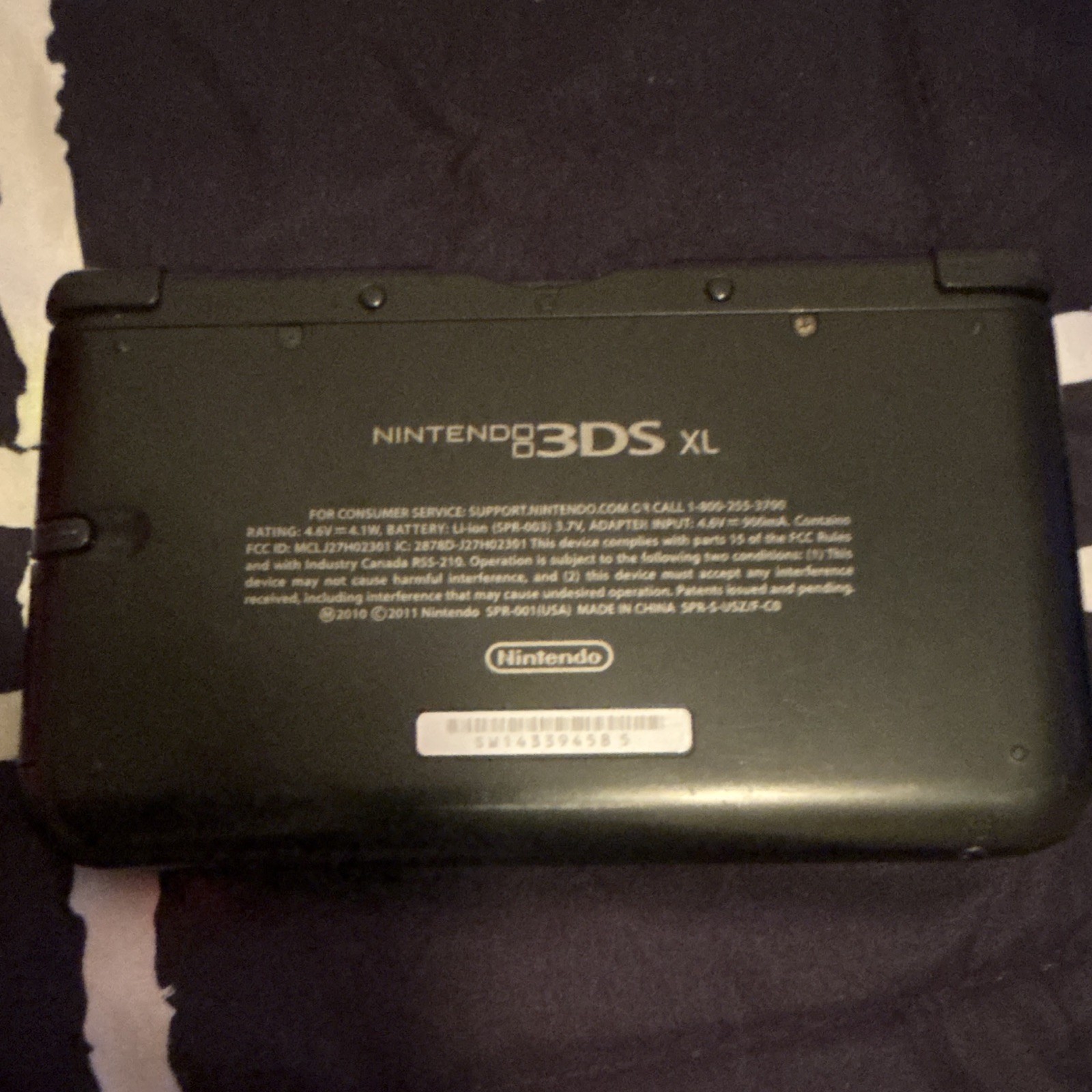 Nintendo 3DS XL Handheld System Console Black 4GB Wi-Fi Region Free 2012