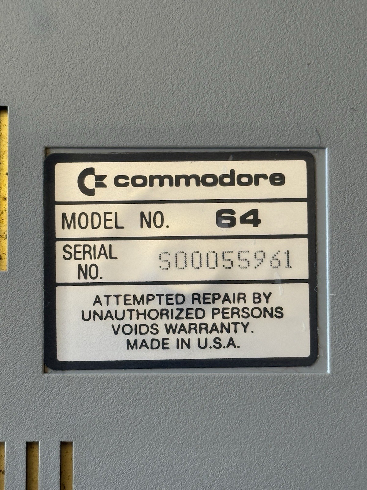 Vintage Commodore 64 Computer and Power Supply with Box C64 PC