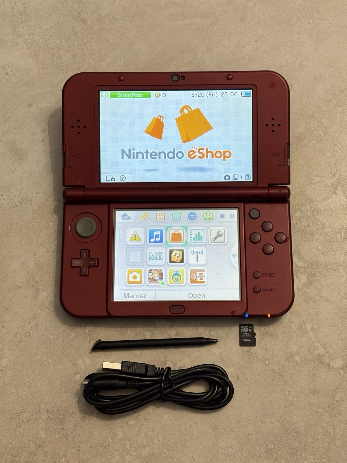 New Nintendo 3DS LL XL Metallic Red Region Free USA Seller Top IPS Near Mint