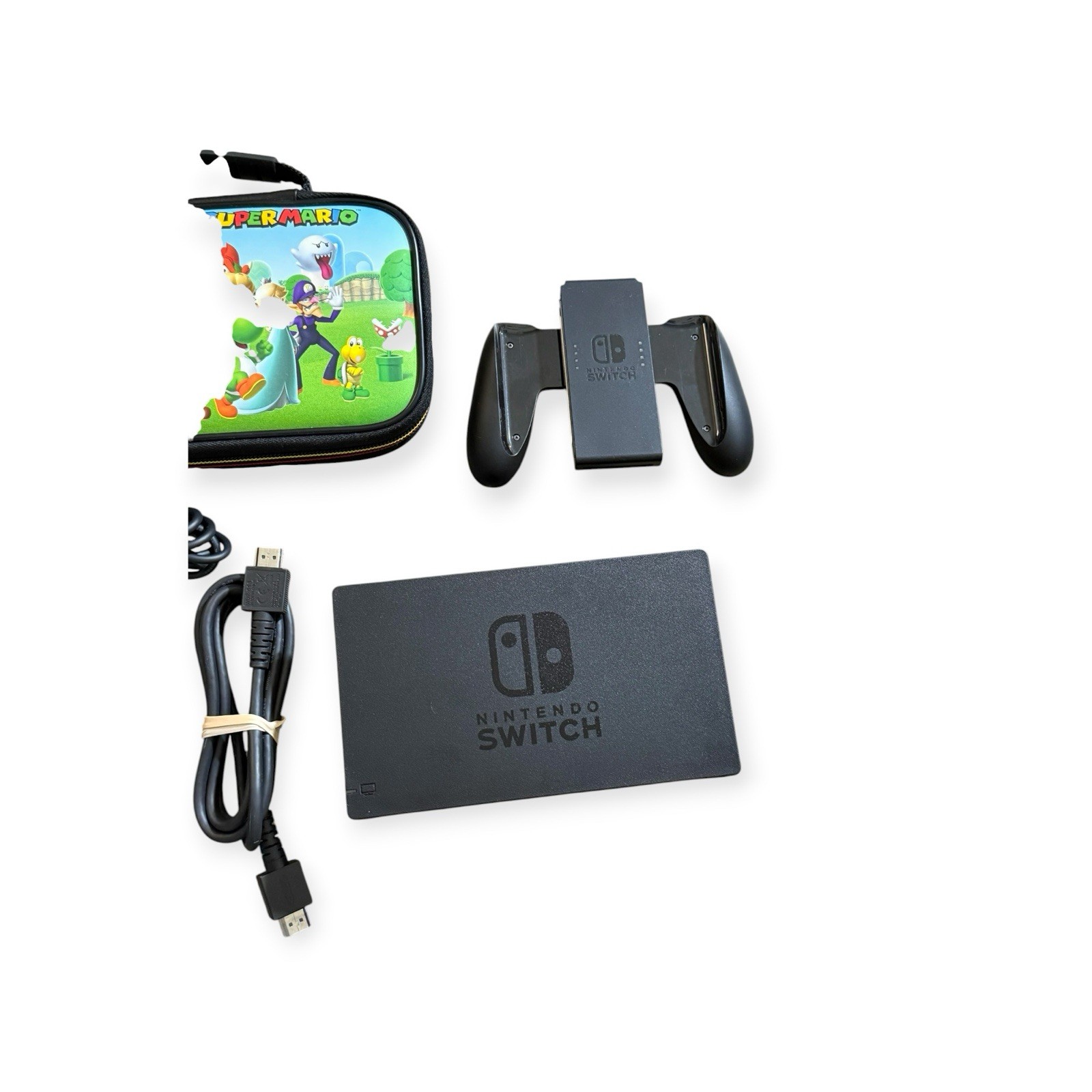 Nintendo Switch 32GB Console Red Blue Joy-Con Dock Charger Bundle With Case