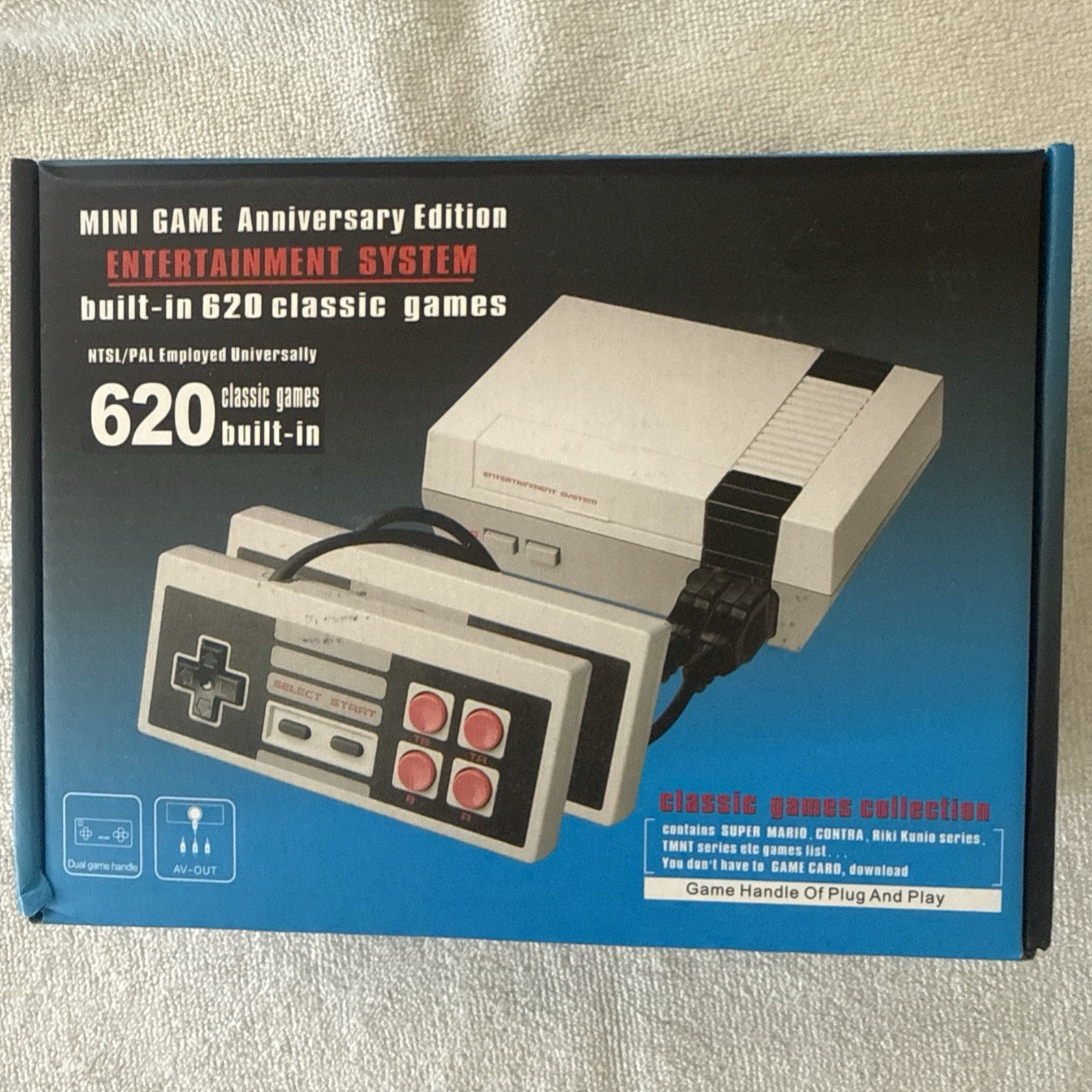 Mini Retro Game Console 620 Built-In Games NES Style AV Output Plug & Play New