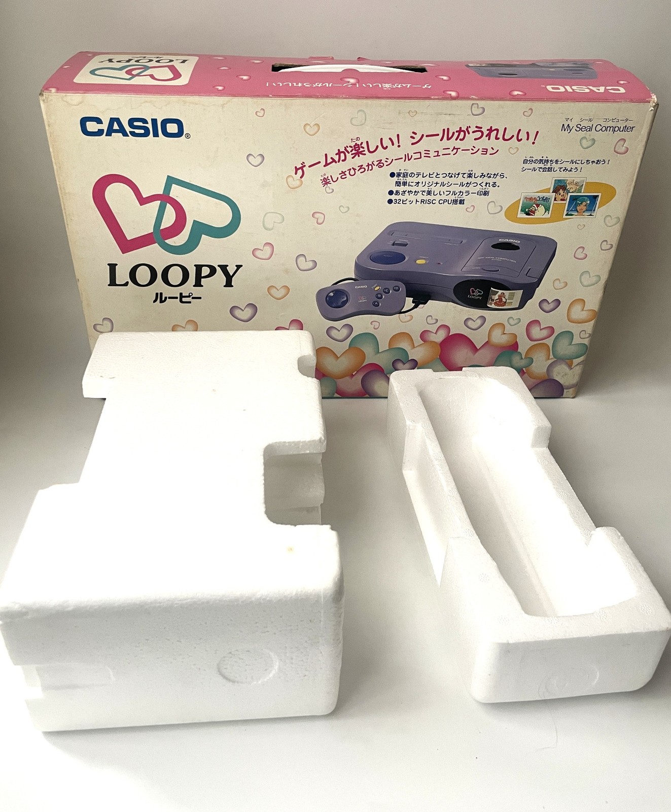 CASIO Loopy SV-100 My Seal Computer Console Boxed Used Japan Rare Set with Video