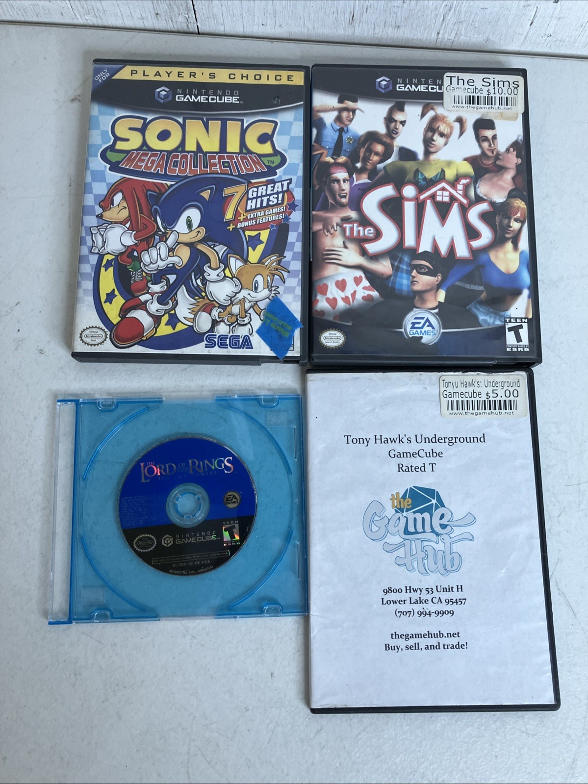 Indigo Nintendo GameCube Console Bundle Lot 4 Games, 2 Controllers Sega Sonic
