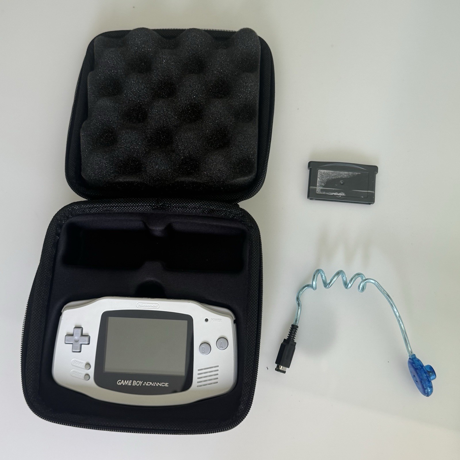 Nintendo Game Boy Advance AGB-001 White Recapped + Mario Luigi + Worm Light+Case